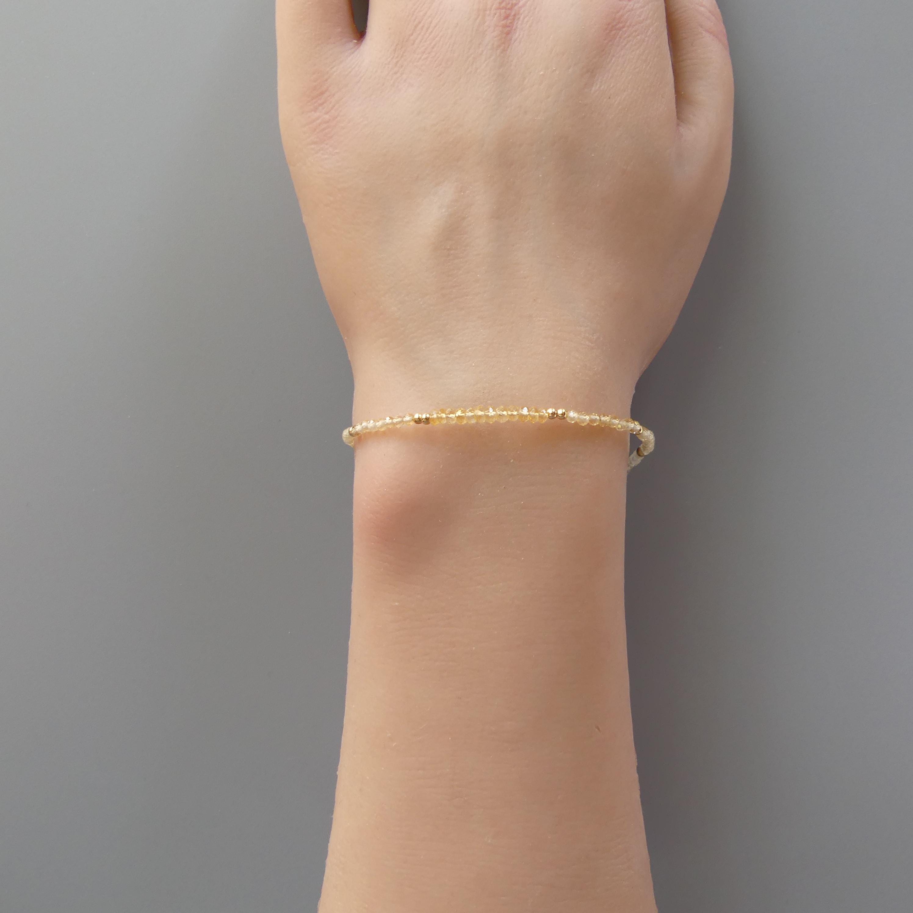 Tiny Ombre Citrine Bracelet - Dainty November Birthstone Jewelry