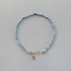 Tiny Aquamarine Bracelet -Dainty March Birthstone Jewelry