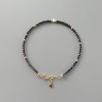 Tiny Mystic Black Spinel Bracelet Dainty Minimalist Jewelry
