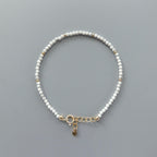 Tiny Howlite Bracelet Dainty Beaded Minimalist Jewelry