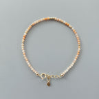 Tiny Pink Aventurine Bracelet Dainty Gemstone Beaded Jewelry Minimalist