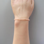 Tiny Rhodochrosite Bracelet Dainty Crystal Minimalist Jewelry
