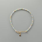 Tiny Pastel Bracelet Dainty Gemstone Beaded Jewelry Minimalist Crystal Bracelet Rose Quartz Apatite Peridot Birthday Gift Niece Daughter