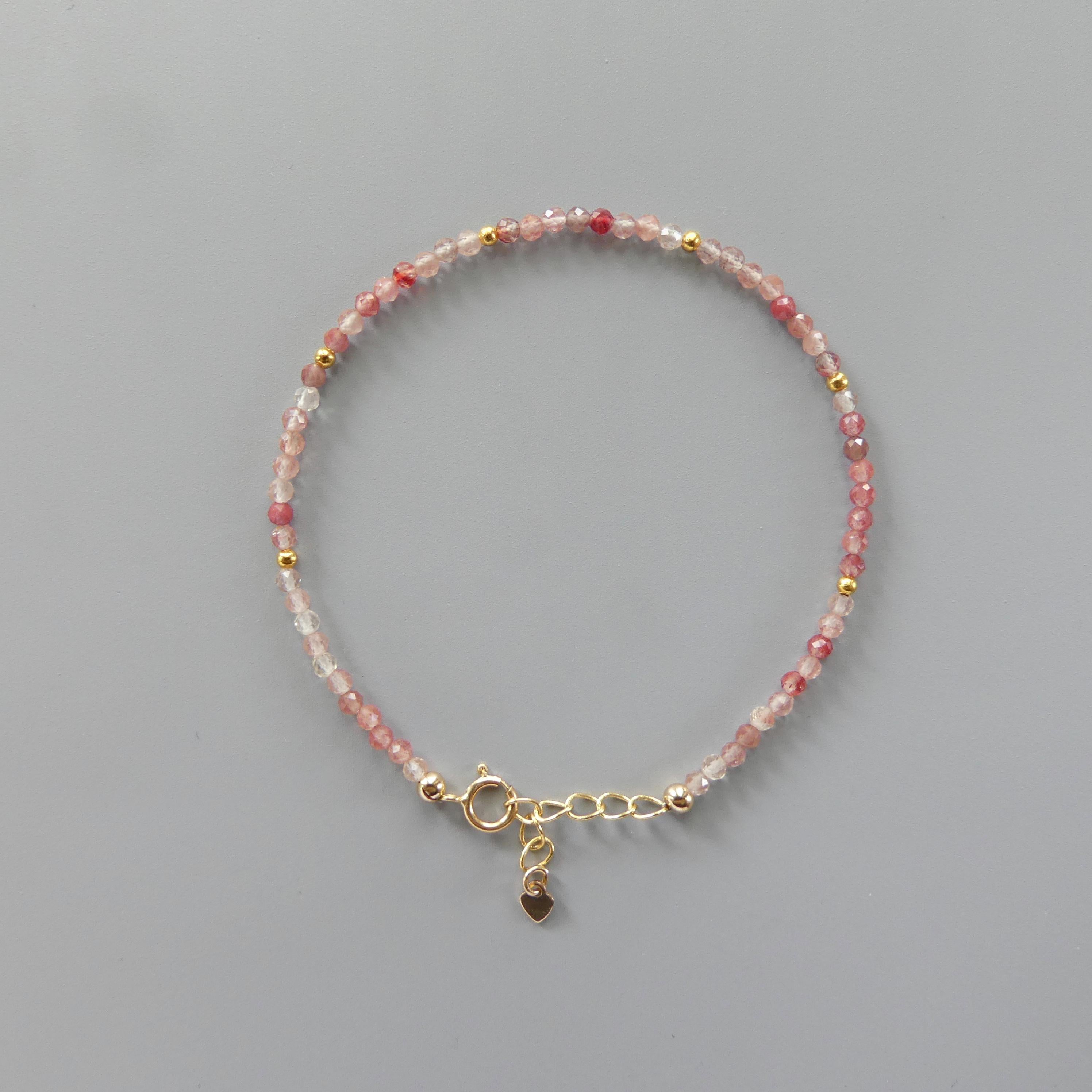 Tiny Andesine Bracelet Dainty Gemstone Beaded Bracelet Crystal Minimalist Jewelry Stacking Healing Birthday Gift for Bridesmaid Wife Host