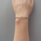 Tiny Sunset Sodalite Bracelet Dainty Gemstone Beaded Bracelet Stacking Minimalist Crystal Bracelet Healing Jewelry Birthday Gift Wife Host