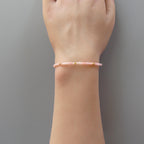 Tiny Pink Opal Bracelet Dainty Gemstone Beaded Bracelet October Birthstone Minimalist Trendy Bracelet Crystal Mom Birthday Gift for Wife Mom