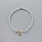 Tiny Lemurian Bracelet Dainty Blue Gemstone Beaded Bracelet Everyday Jewelry Everyday Minimalist Crystal Birthday Gift Mom Wife Daughter