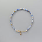 Tiny Blue Aventurine Bracelet Dainty Gemstone Beaded Bracelet Everyday Jewelry Everyday Minimalist Crystal Birthday Gift Mom Wife Daughter