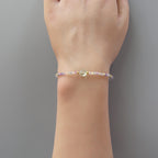 Tiny Fluorite Bracelet Dainty Gemstone Beaded Bracelet Colorful Jewelry Boho Chic Rainbow Jewelry Stacking Birthday Gift Wife Mom Sister