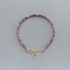 Tiny Ruby Bracelet - Dainty Beaded Jewelry