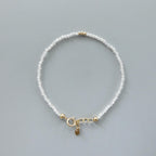 Tiny Diamond Zircon Bracelet - Dainty Sparkly April Birthstone Jewelry
