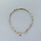 Tiny Watermelon Tourmaline Bracelet -Dainty Colorful Beaded Jewelry