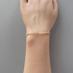 Tiny Chocolate Moonstone Bracelet Dainty Gemstone Beaded Jewelry Minimalist June Birthstone Birthday Gift for Women Mom Wife Friend Daughter