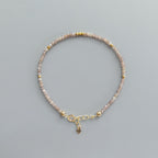 Tiny Chocolate Moonstone Bracelet Dainty Gemstone Beaded Jewelry Minimalist June Birthstone Birthday Gift for Women Mom Wife Friend Daughter