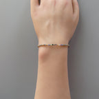 Tiny Multi Sapphire Bracelet Dainty Gemstone Beaded Bracelet Colorful Skinny Jewelry Minimalist September Birthstone Birthday Gift for Women