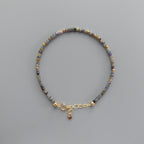 Tiny Multi Sapphire Bracelet Dainty Gemstone Beaded Bracelet Colorful Skinny Jewelry Minimalist September Birthstone Birthday Gift for Women