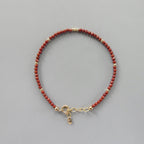 Tiny Red Jasper Bracelet - Dainty Protection Gemstone Jewelry