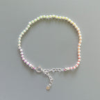 Tiny Pearl Knot Bracelet Dainty Rainbow Neon Silk Knotted Jewelry Minimalist Freshwater Pearl June Birthstone Birthday Gift 30th Anniversary