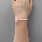 Tiny Pearl Knot Bracelet Dainty Rainbow Neon Silk Knotted Jewelry Minimalist Freshwater Pearl June Birthstone Birthday Gift 30th Anniversary