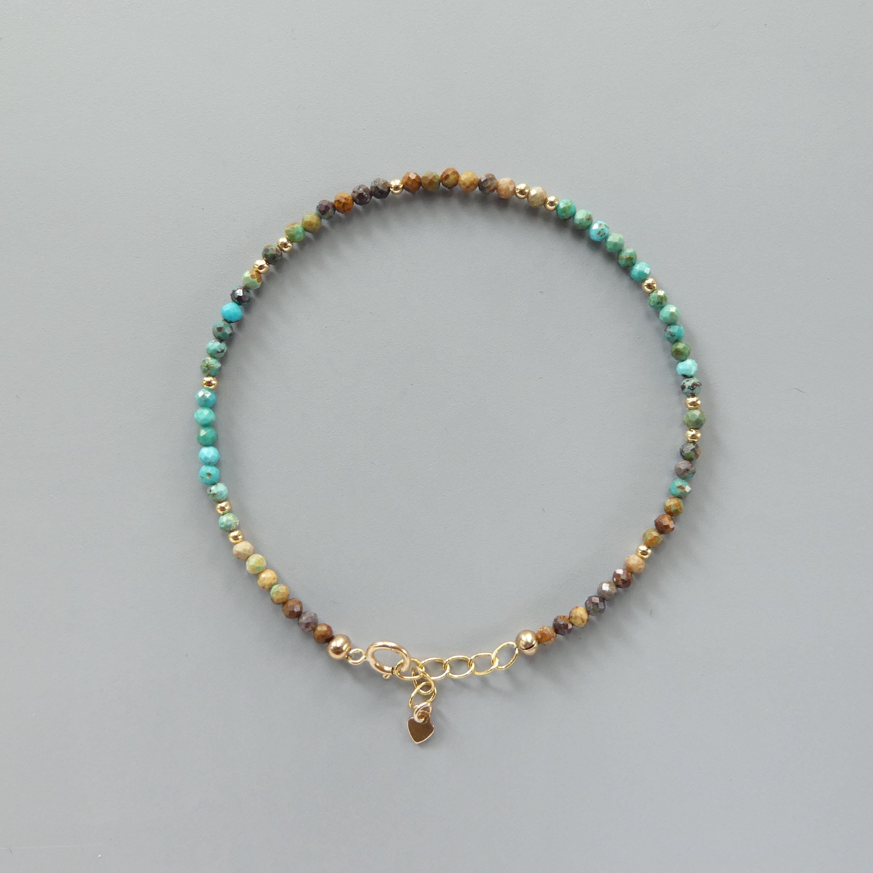 Tiny Arizona Turquoise Bracelet - Dainty December Birthstone