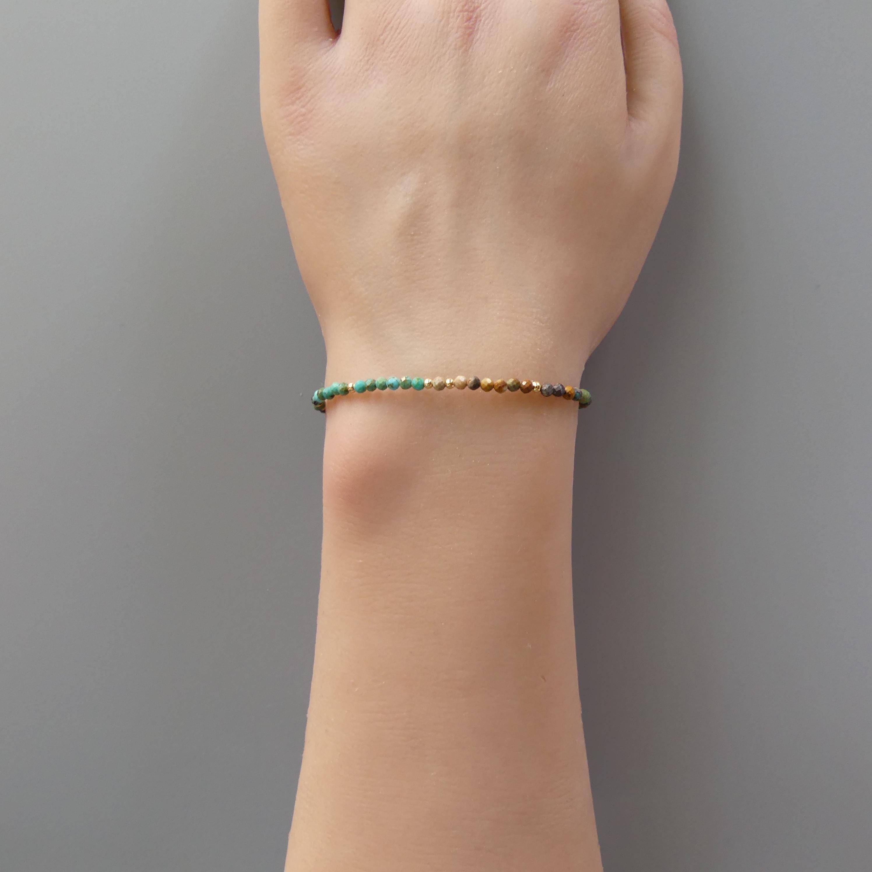 Tiny Arizona Turquoise Bracelet - Dainty December Birthstone