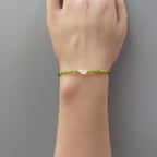 Tiny Chrome Diopside and Ethiopian Opal Bracelet -Dainty Beaded Jewelry