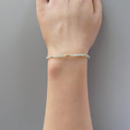 Tiny Blue Tourmaline Indicolite Bracelet - Dainty Minimalist Jewelry