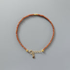 Tiny Goldstone Bracelet Dainty Sandstone Beaded Bracelet Stacking Crystal Jewelry Minimalist Birthday Gift for Women Sagittarius Leo Aries