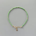 Tiny Tsavorite Garnet Bracelet - Dainty Gemstone Beaded Jewelry