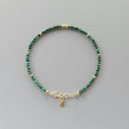 Tiny Malachite Bracelet - Dainty Gemstone Beaded Bracelet