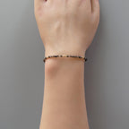 Tiny Obsidian Bracelet -Dainty Gemstone Protection Jewelry