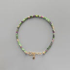 Tiny Ruby Zoisite Bracelet - Dainty Beaded Jewelry