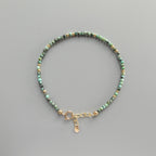 Tiny African Turquoise Bracelet - Dainty Gemstone Beaded Jewelry