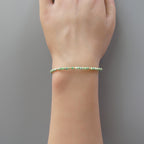 Tiny Variscite Bracelet - Dainty Gemstone Beaded Jewelry