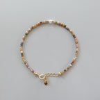 Tiny Indian Agate Beaded Bracelet -Dainty Minimalist Jewelry