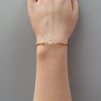 Tiny Indian Agate Beaded Bracelet -Dainty Minimalist Jewelry