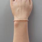 Tiny Rose Pearl Bracelet -Dainty Beaded Jewelry