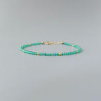 Tiny Green Agate Bracelet Dainty Green Onyx Minimalist Jewelry Crystal Energy Protection bracelet Healing Gemstone Birthday Gift for