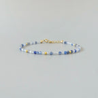 Tiny Blue Aventurine Bracelet Dainty Gemstone Beaded Bracelet Everyday Jewelry Everyday Minimalist Crystal Birthday Gift Mom Wife Daughter