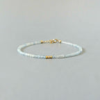 Tiny Lemurian Bracelet Dainty Blue Gemstone Beaded Bracelet Everyday Jewelry Everyday Minimalist Crystal Birthday Gift Mom Wife Daughter