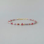 Tiny Multi Spinel Bracelet - Dainty Gemstone Beaded Jewelry