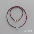 Tiny Gemstone Beaded Necklace Dainty Amazonite Amethyst Peridot Garnet Crystal Choker Minimalist Jewelry Birthday Gift Daughter Wife Mom