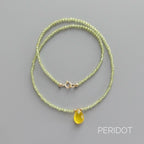 Tiny Gemstone Beaded Necklace Dainty Amazonite Amethyst Peridot Garnet Crystal Choker Minimalist Jewelry Birthday Gift Daughter Wife Mom