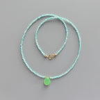 Tiny Amazonite Beaded Necklace Dainty Amazonite Choker Pastel Blue Crystal Necklace Layering Minimalist Jewelry Boho Chic Birthday Gift Wife