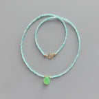 Tiny Amazonite Beaded Necklace Dainty Amazonite Choker Pastel Blue Crystal Necklace Layering Minimalist Jewelry Boho Chic Birthday Gift Wife