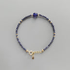 Tiny Blue Sapphire Bracelet - Dainty Gemstone Beaded Jewelry
