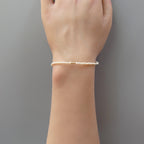 Tiny Natural Micro Pearl Bracelet -Dainty June Birthstone Jewelry