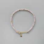 Tiny Madagascar Rose Quartz Bracelet - Dainty Crystal Jewelry