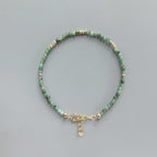 Tiny Emerald Bracelet - Dainty May Birthstone Jewelry