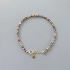 Tiny Multi Sapphire Bracelet Dainty Colorful Minimalist Jewelry